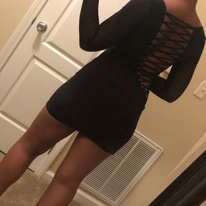 Laced Back Little Black Dress